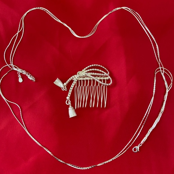 💕LAST ONE Tassel Silver Hair Pin Clip Comb - Picture 5 of 8